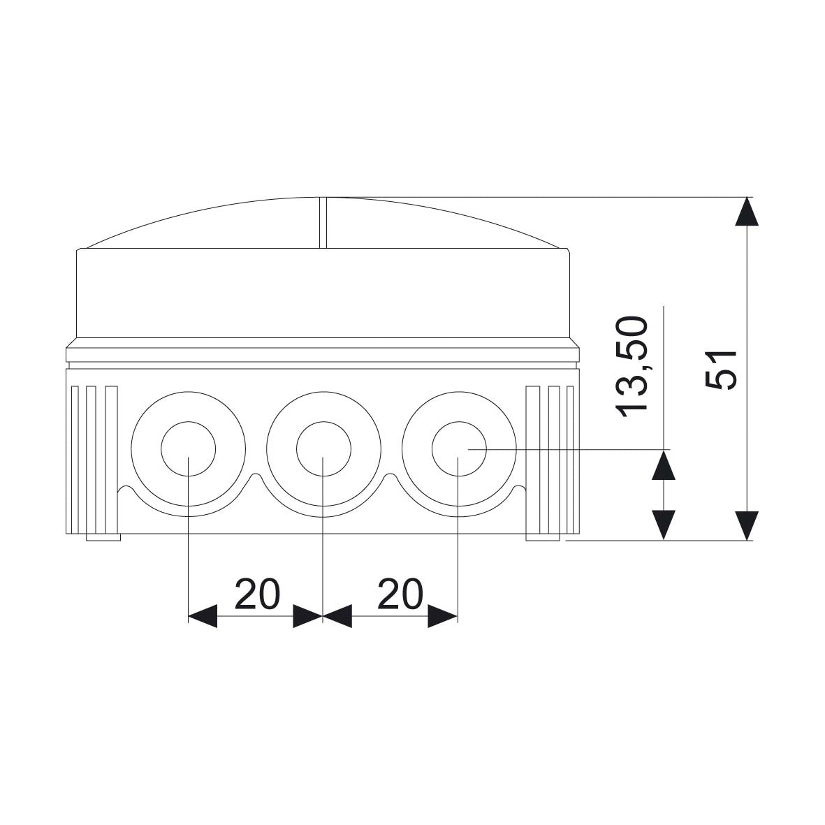 Kopplingsdosa 76x76x51 (vit) Rutab COMBI 108/TOM/VIT Normprodukter Solproffset