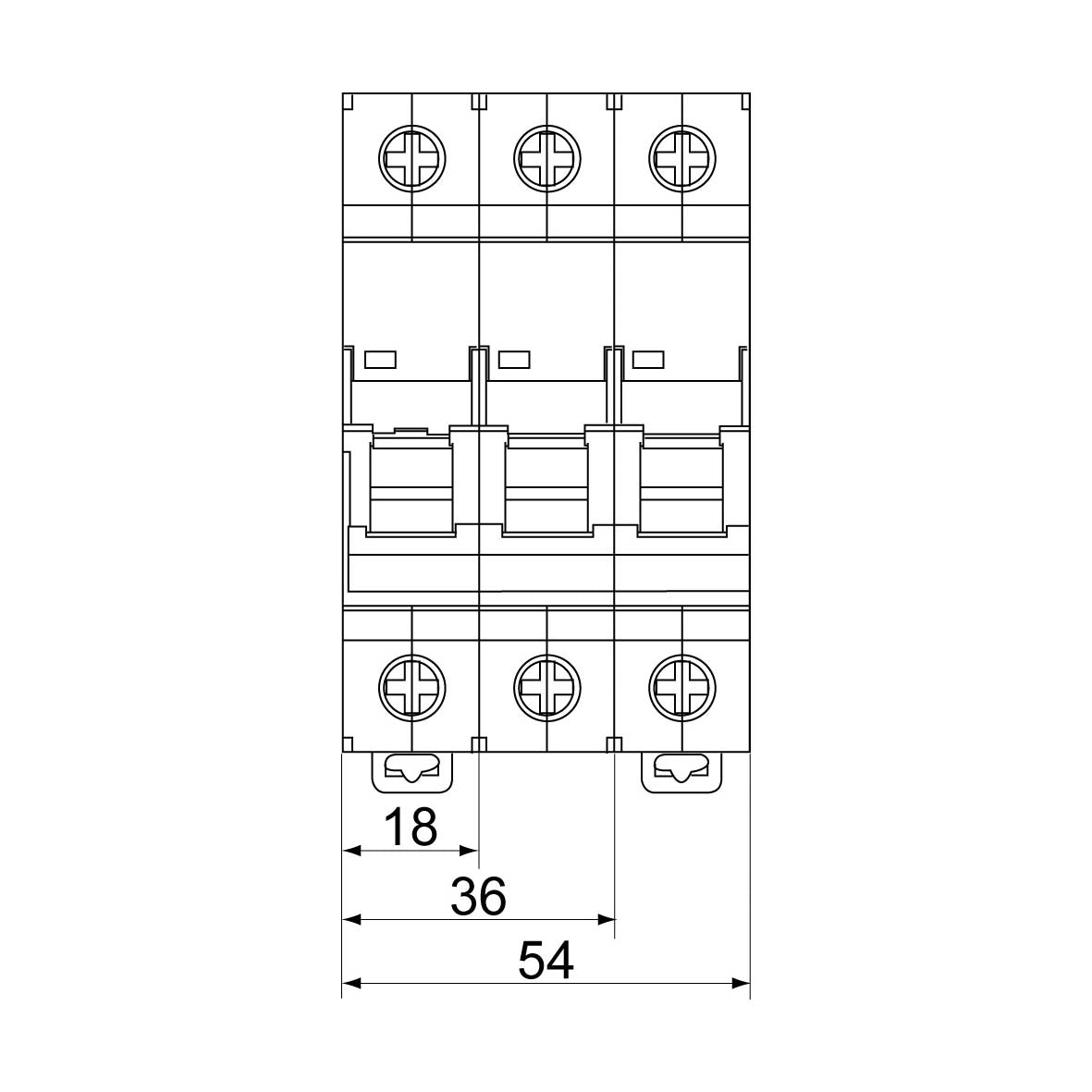 Automatsäkring 3-polig 20 A Typ C Rutab RSC-320 Normprodukter Solproffset