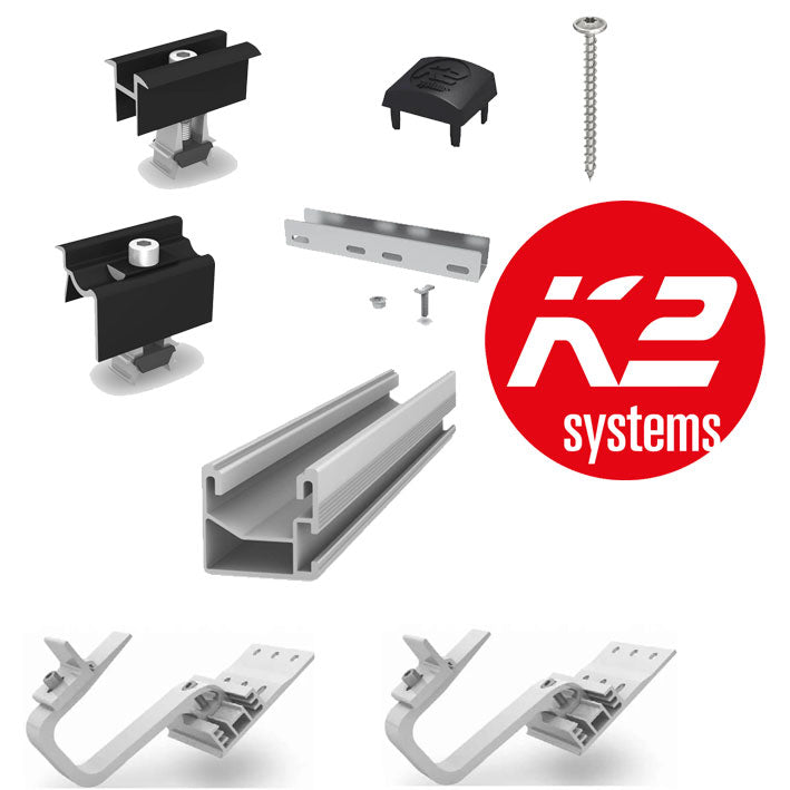 Montagematerial för tegeltak - 30 solpaneler K2 Solproffset
