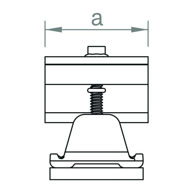 Änd-klämma till C-räls Svart 30-42mm novotegra