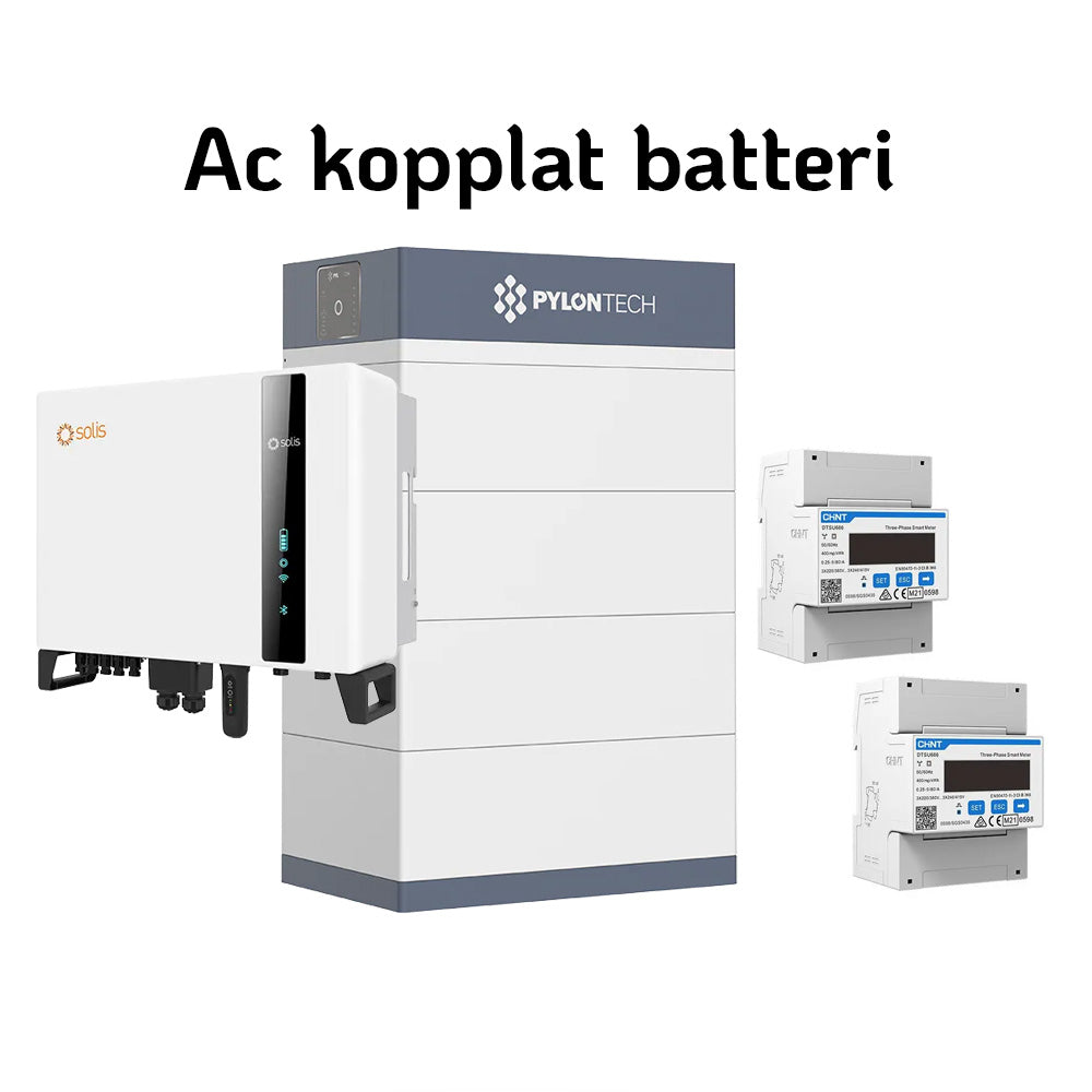Solis S6 + Pylontech | Ac kopplat batteri | 10kW växelriktare | Force-H3 Solcellsbatteri Pylontech
