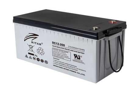 Ritar - 12V 200Ah Deep cycle AGM-batteri (DC12-200) Solproffset